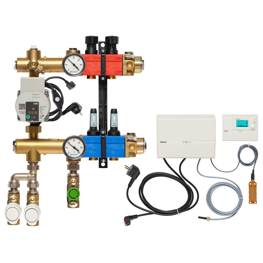 Vloerverw.verdeler 4850 3-pijps E-pomp OA. 10-145l/u 2-groeps