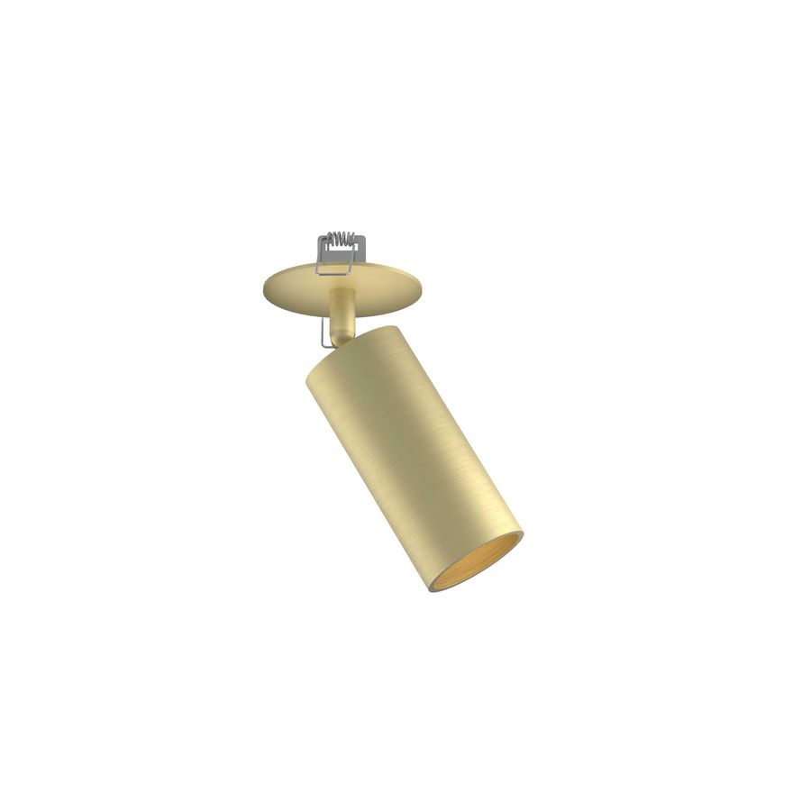 Cilindervormige verlichting GU10 2700K IP44 dimbaar en kantelbaar 5,5cm geborsteld mat goud