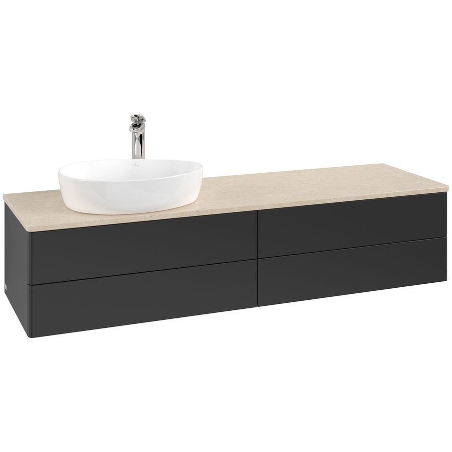 Wastafelonderkast Antao 1600x360x500mm Black Matt Lacquer L26053PD