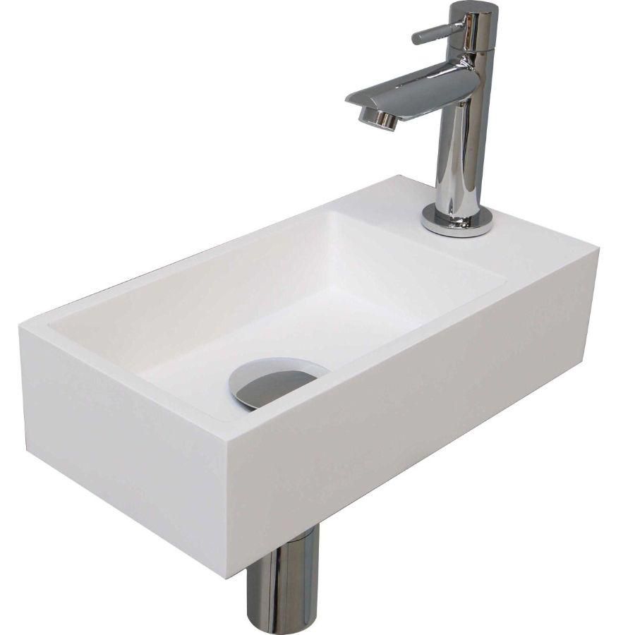 INK Versus Fonteinpack Polystone re Mat wit/chroom 36x18