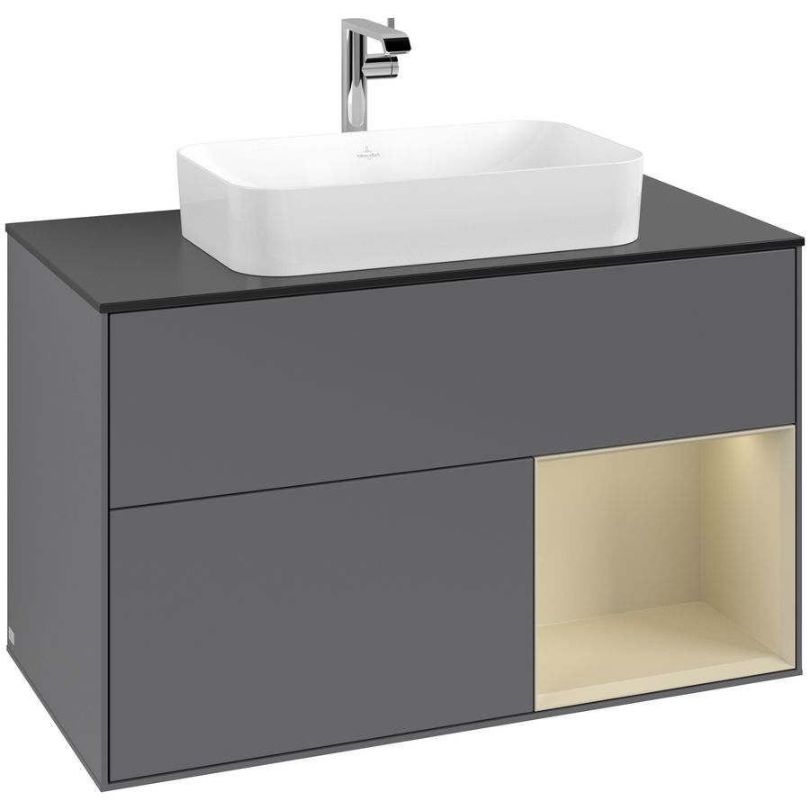 Wastafelonderkast Finion 1000x603x501mm Antr. Matt Lacquer G252HJGK