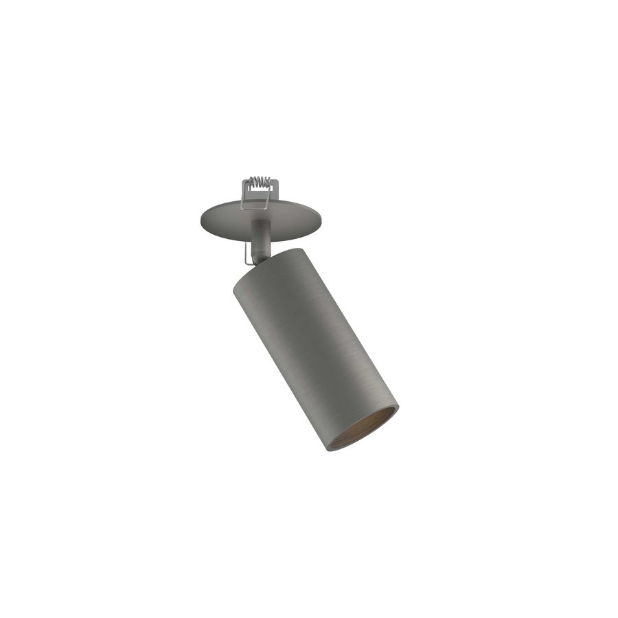 Cilindervormige verlichting GU10 2700K IP44 dimbaar en kantelbaar 5,5cm geborsteld metal black