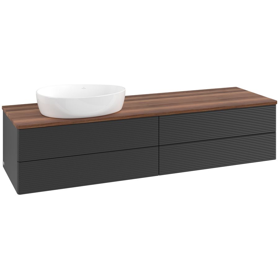 Wastafelonderkast Antao 1600x360x500mm Black Matt Lacquer L26112PD