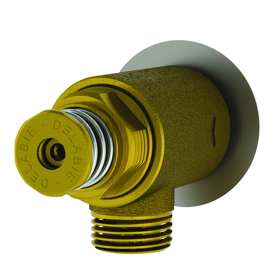 Wandkraan zelfsluitend aansl.1/2" zonder knop/huis messing