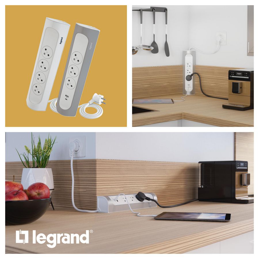 Monteerbare meerv. TKD 90gr. 3xPA USB A+C 1 module ALU VVE=5