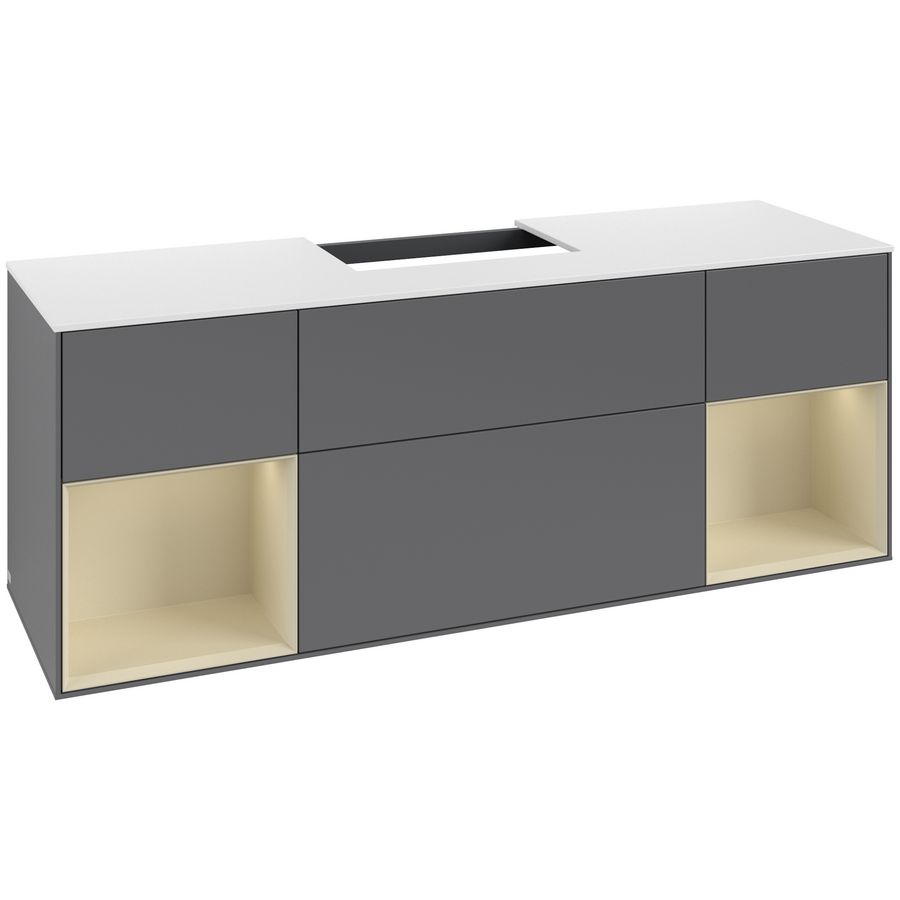 Wastafelonderkast Finion 1600x603x501mm Antr. Matt Lacquer F211HJGK