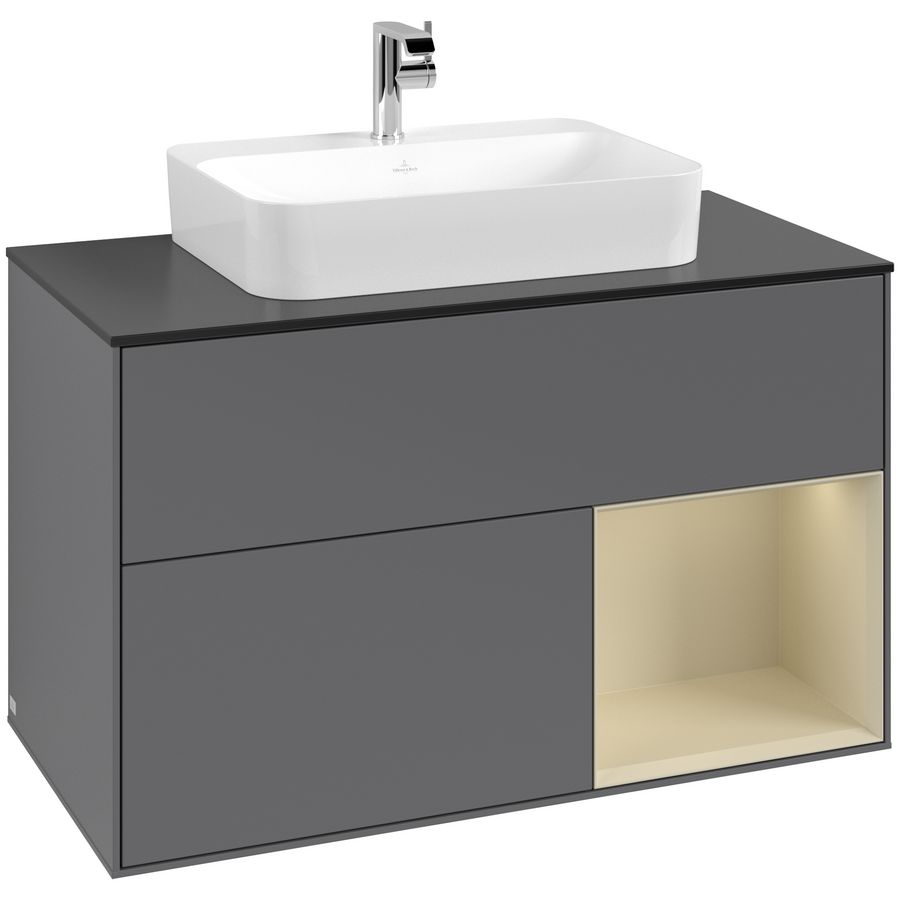 Wastafelonderkast Finion 1000x603x501mm Antr. Matt Lacquer G372HJGK