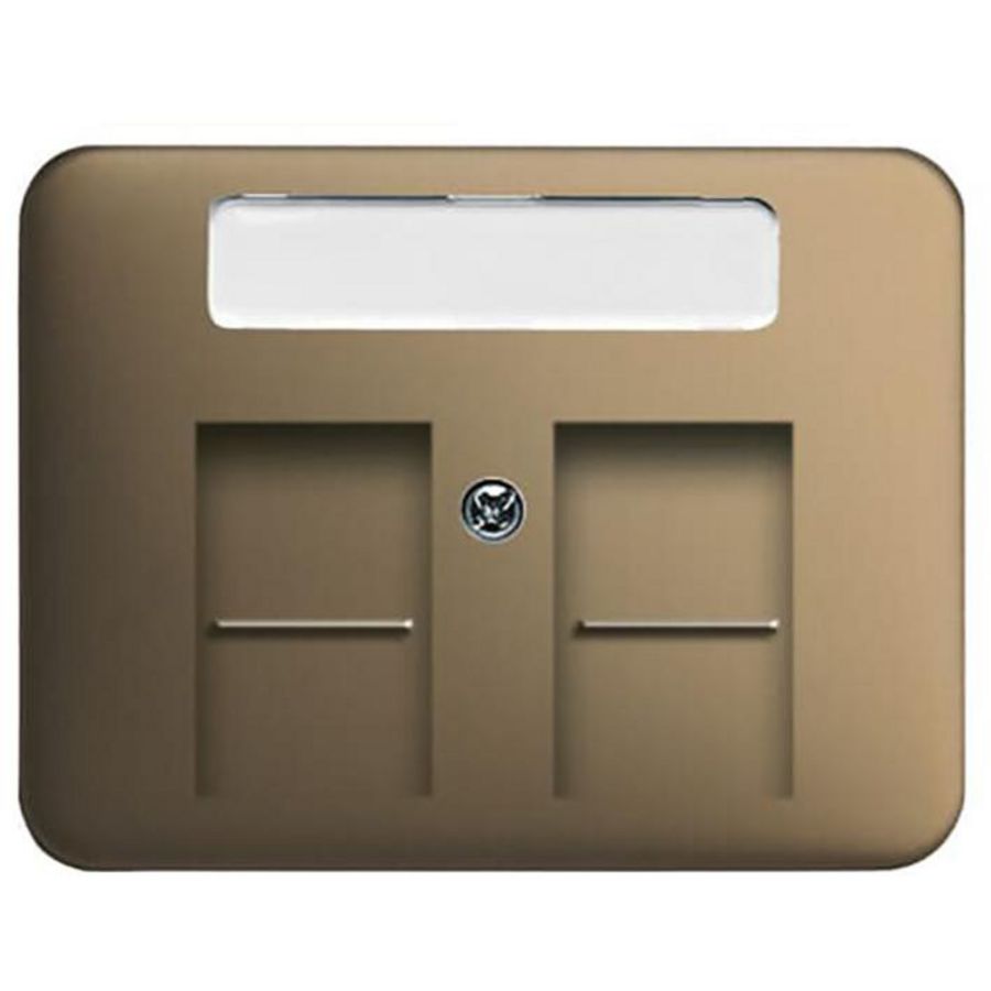 Centraalplaat 2 x mod jack schuifjes a-brons (1800-21)