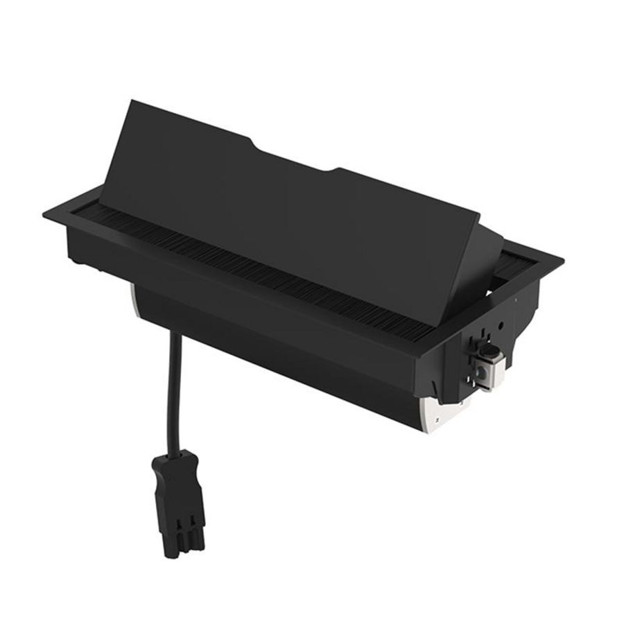 Bureau-inbouwunit Tesla zwart 2x WCD + 2x M45 leeg