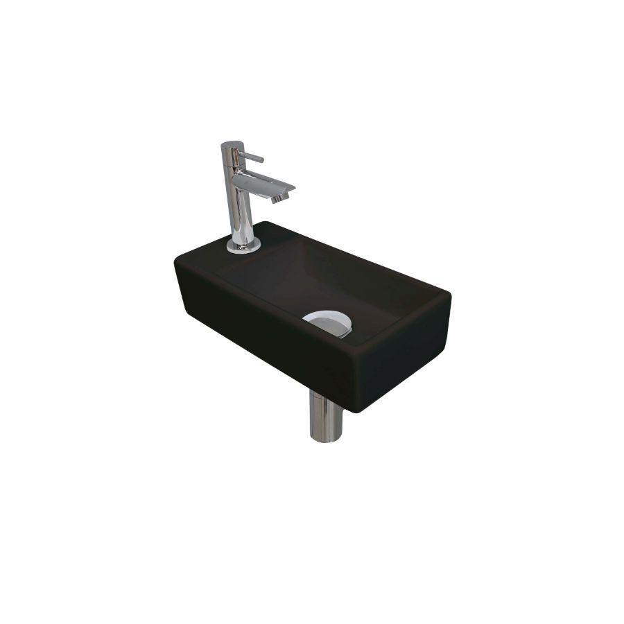 INK Versus Fonteinpack Porselein li Mat zwart/chroom 36x18