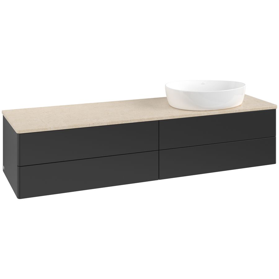 Wastafelonderkast Antao 1600x360x500mm Black Matt Lacquer L27013PD