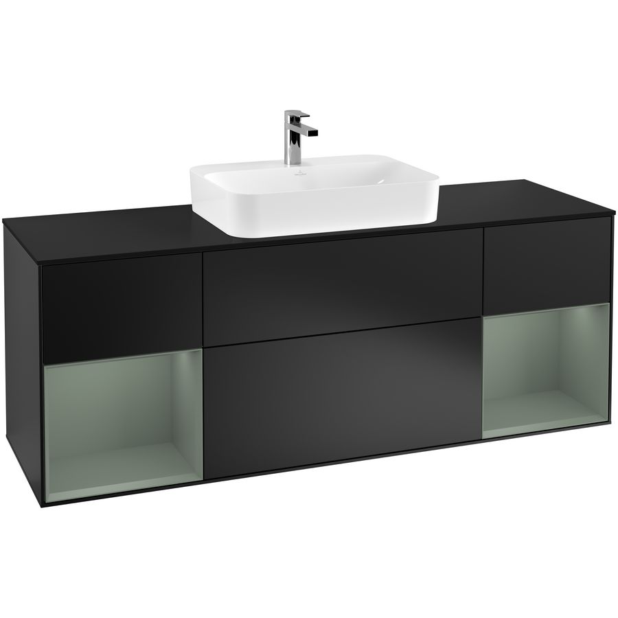Wastafelonderkast Finion 1600x603x501mm Black Matt Lacquer G452GMPD