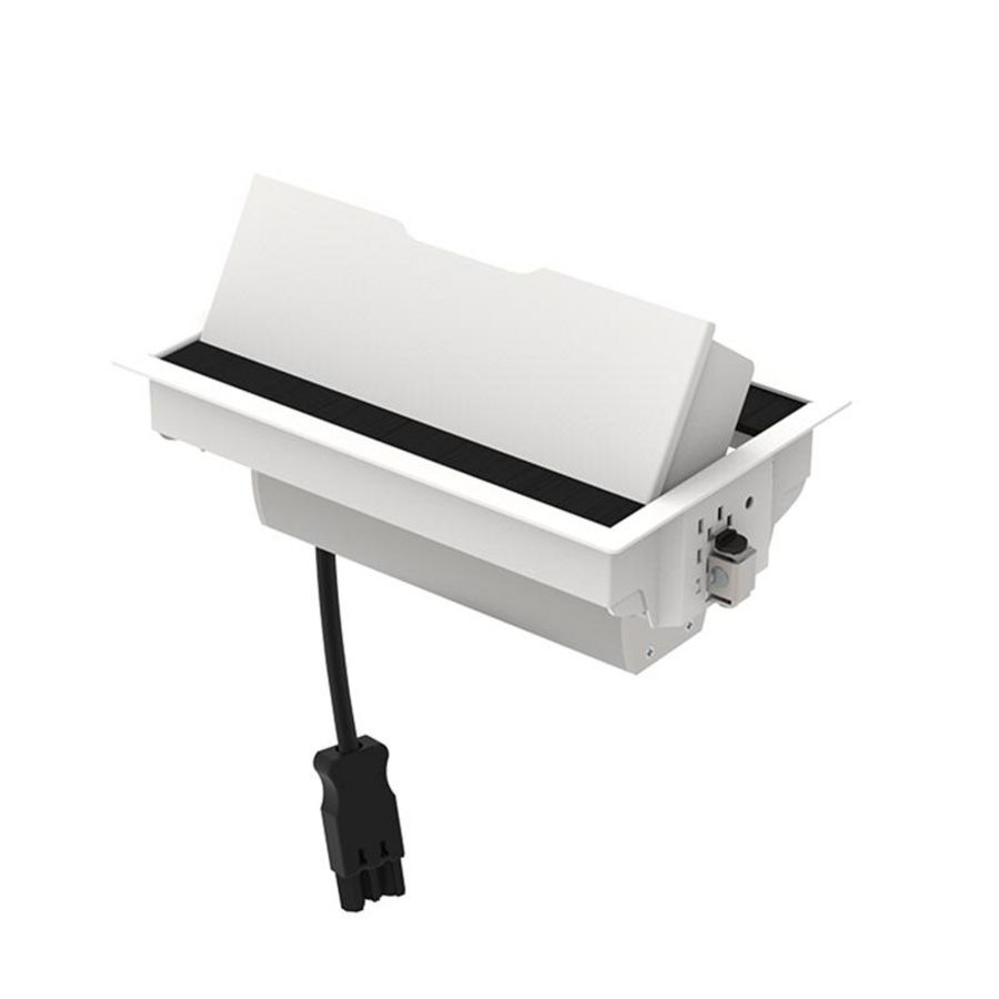 Bureau-inbouwunit Tesla wit 2x WCD + 1x 2v USB lader A-C
