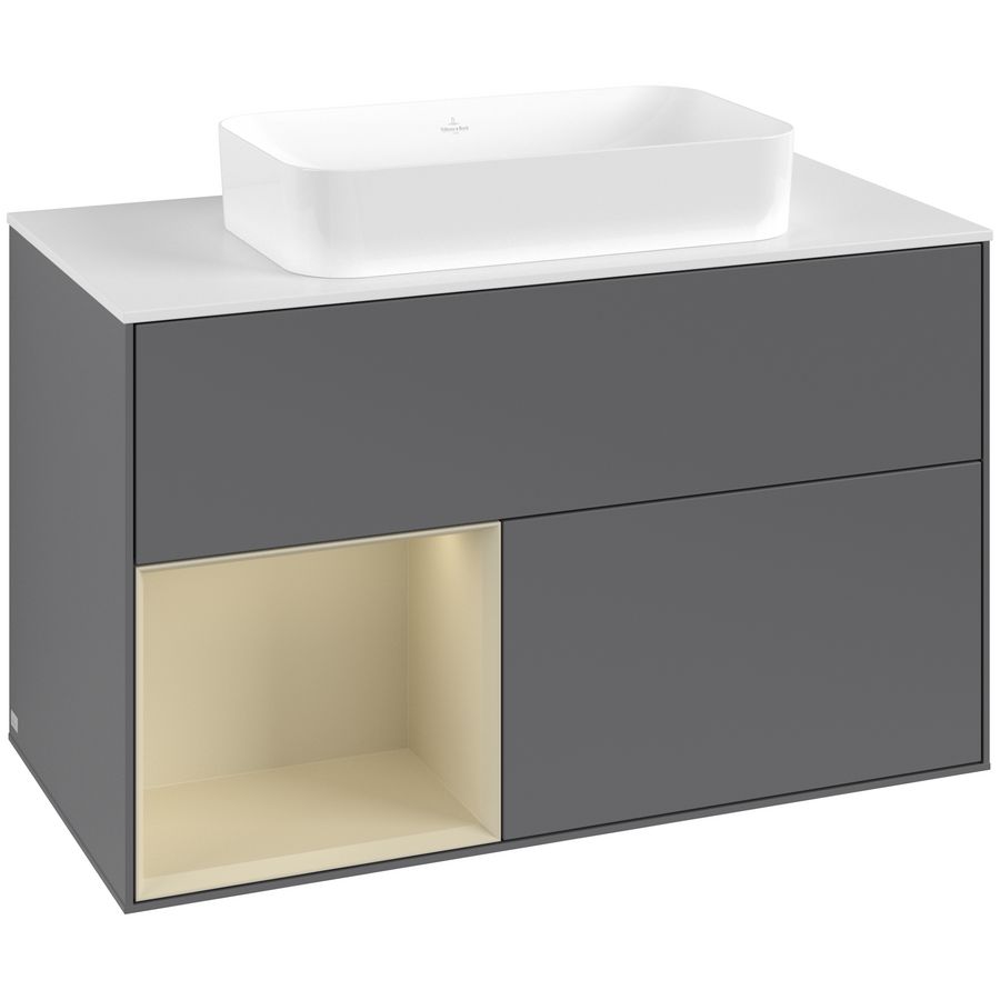 Wastafelonderkast Finion 1000x603x501mm Antr. Matt Lacquer G651HJGK