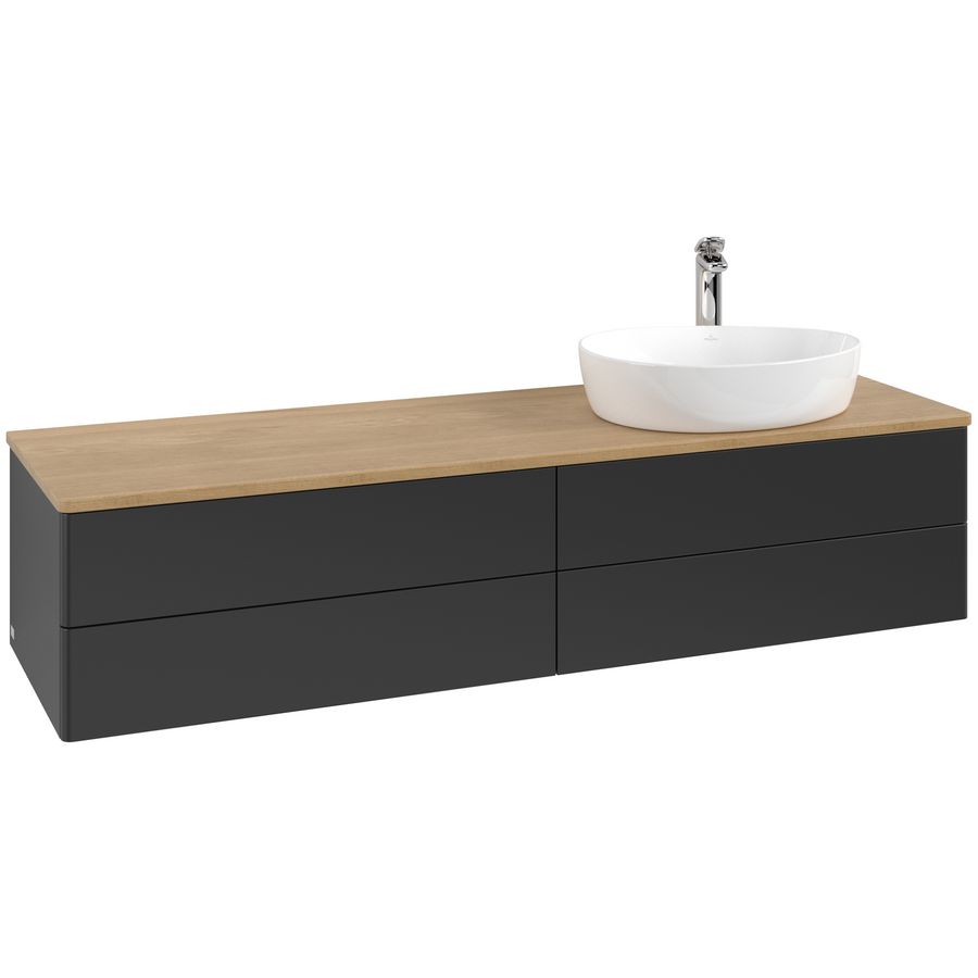 Wastafelonderkast Antao 1600x360x500mm Black Matt Lacquer L27051PD