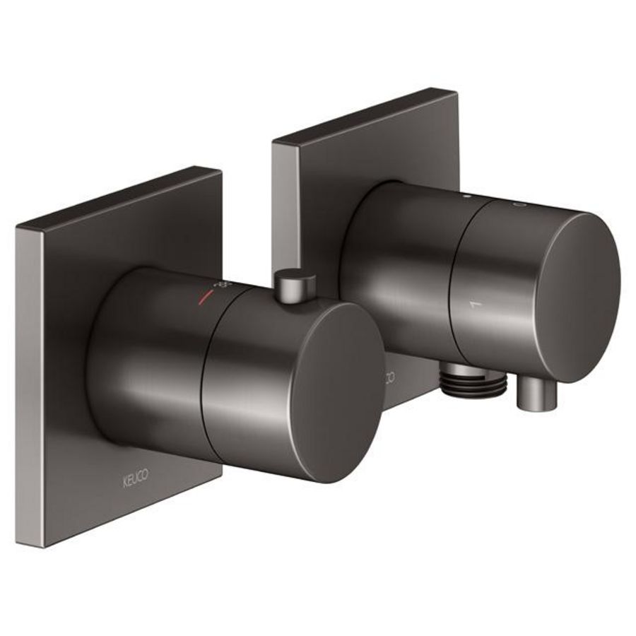 Thermostaatkraan Set UP 2 weg slanaansluiting titaanzwart geborsteld