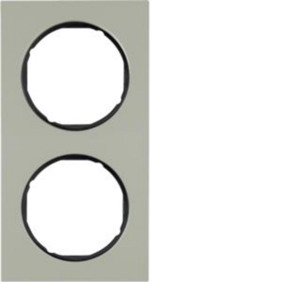 Afdekraam 2-v berker R.3 edelstaal/zwart