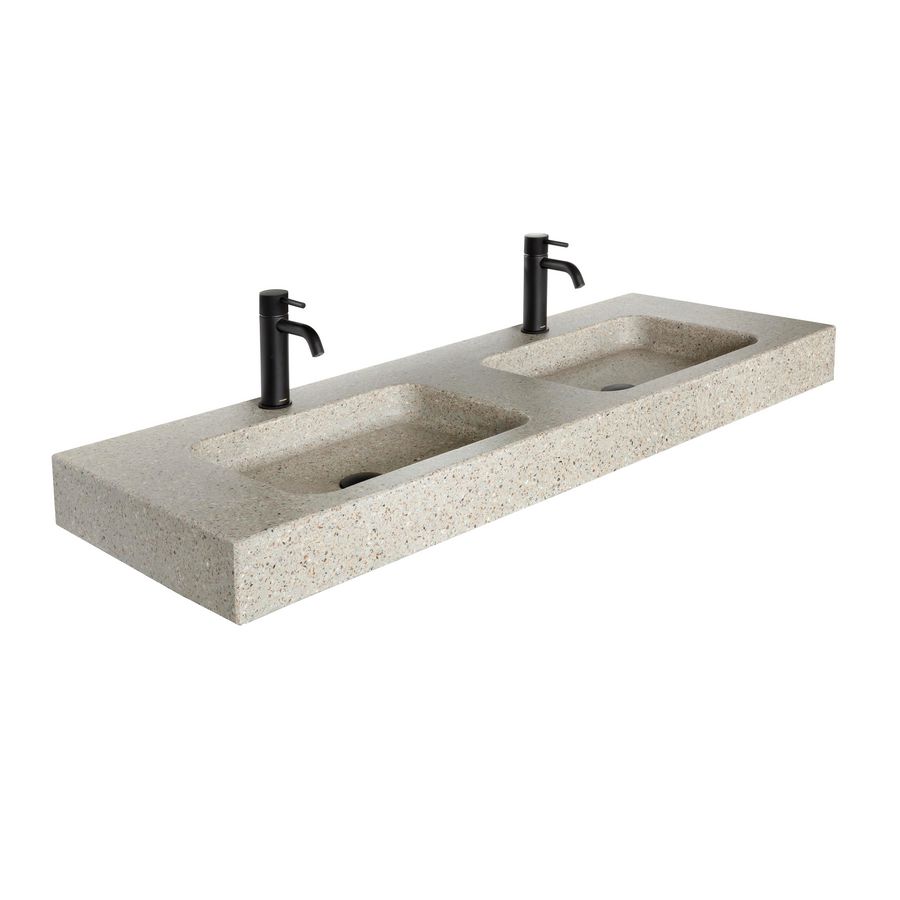 Wastafel WT224  100.5x46x10cm 1 waskom-Terrazzo light zonder kraangat (los besteld)