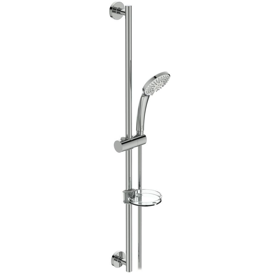 Idealrain M3 glijstangcombinatie 900mm chroom met 3 straalsoorten handdouche 100mm