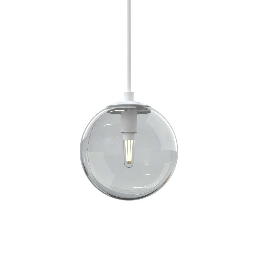 Hanglamp bol helder glas Ø13 inkortbaar snoer 150cm IP44 G9 dimbaar 13cm mat wit
