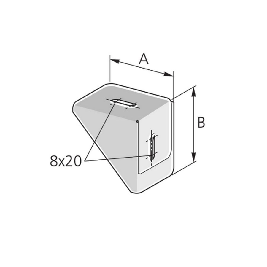 Steun voor PIK kanaal B60mm H60mm staal verzinkt VVE=5