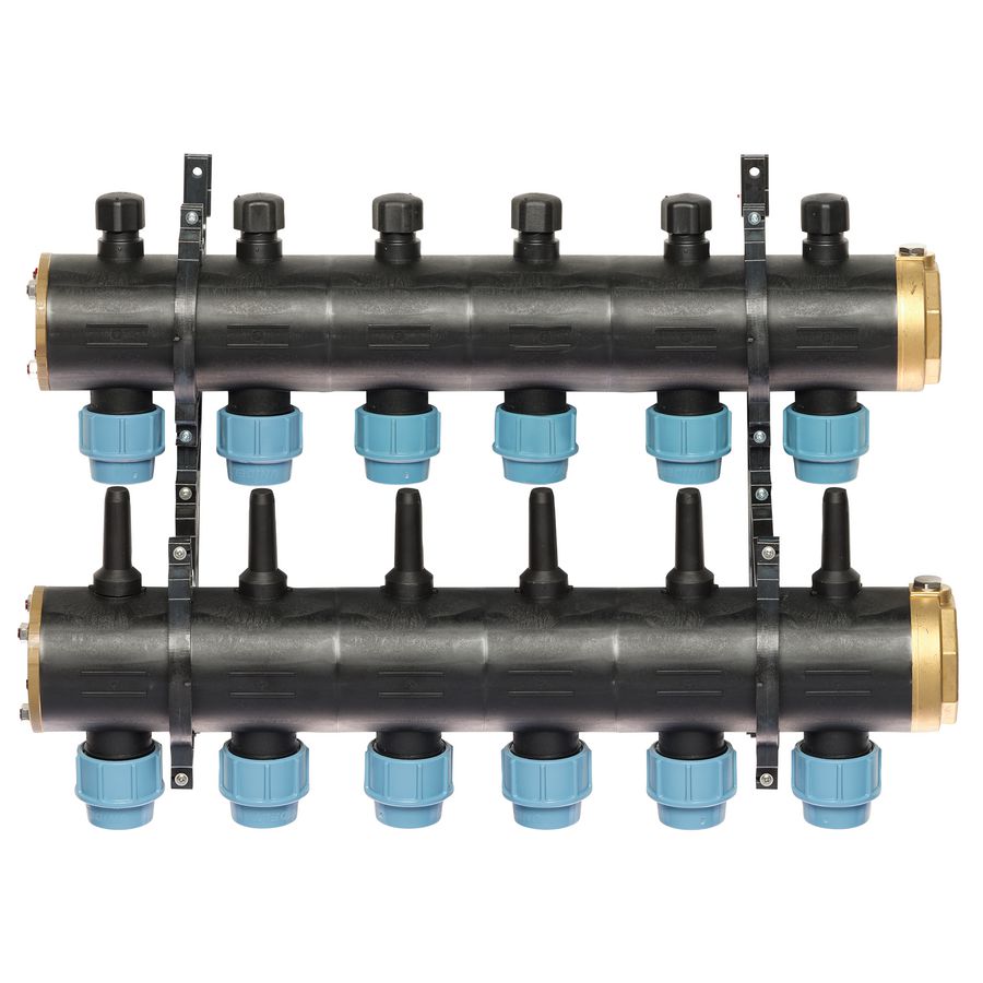 Brineverdeler 4420 2 "kunststof + PE-koppeling 32mm 6-groepen