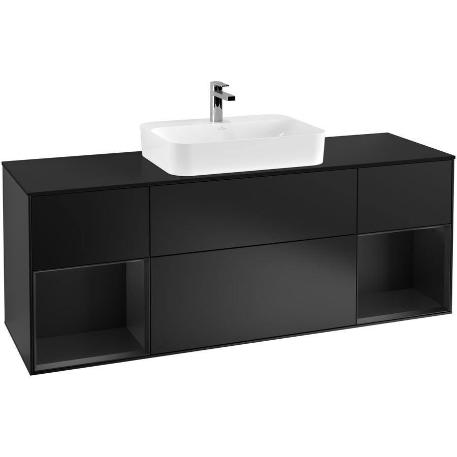 Wastafelonderkast Finion 1600x603x501mm Black Matt Lacquer G452PDPD