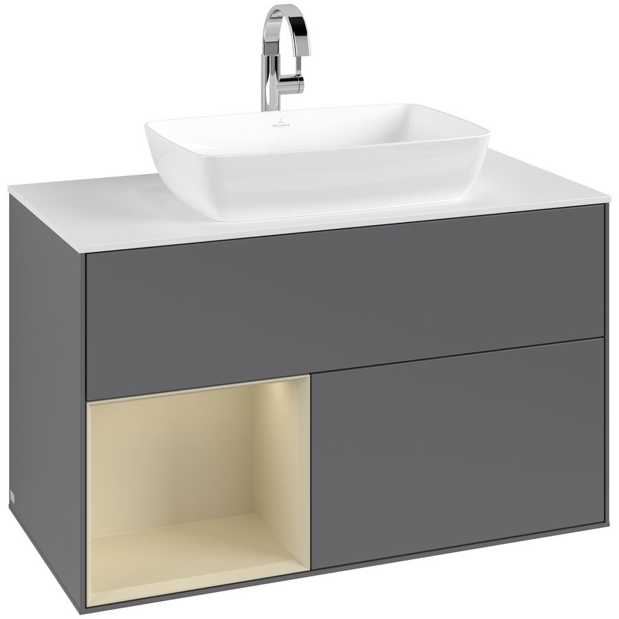 Wastafelonderkast Finion 1000x603x501mm Antr. Matt Lacquer G771HJGK