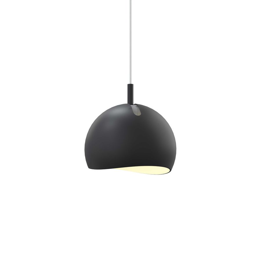 Hanglamp bol Ø12, kantelbaar IP44 snoer 150cm 2700K en dimbaar 12cm mat zwart