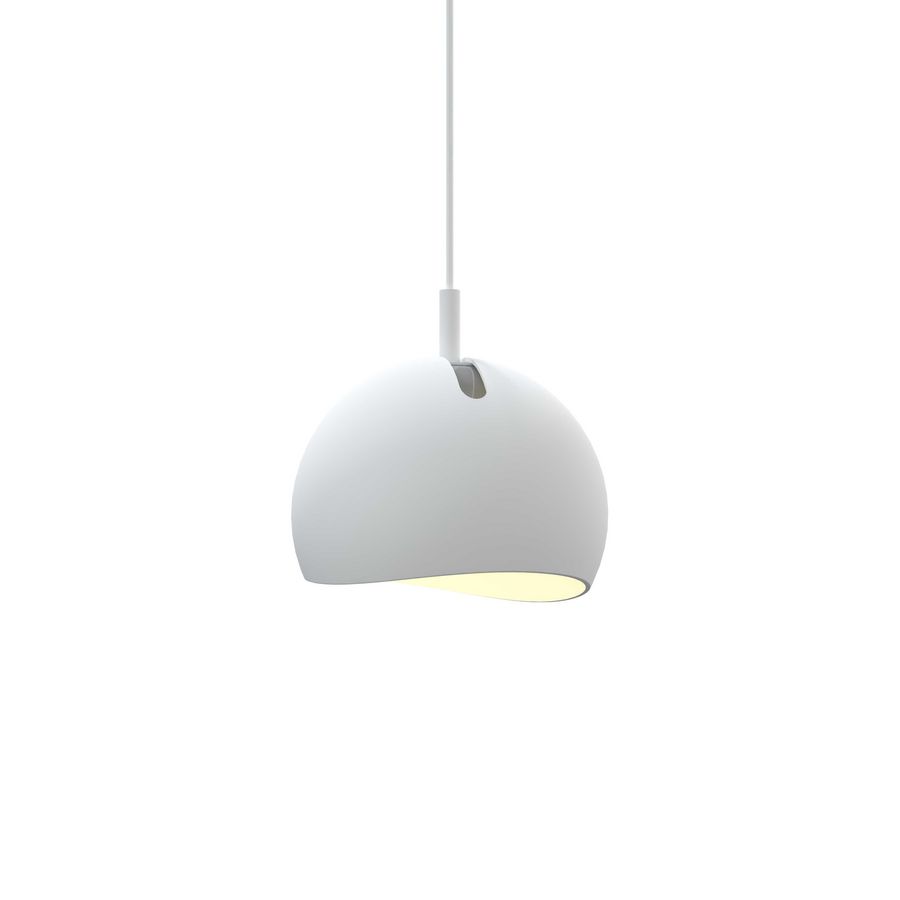 Hanglamp bol Ø12, kantelbaar IP44 snoer 150cm 2700K en dimbaar 12cm mat wit