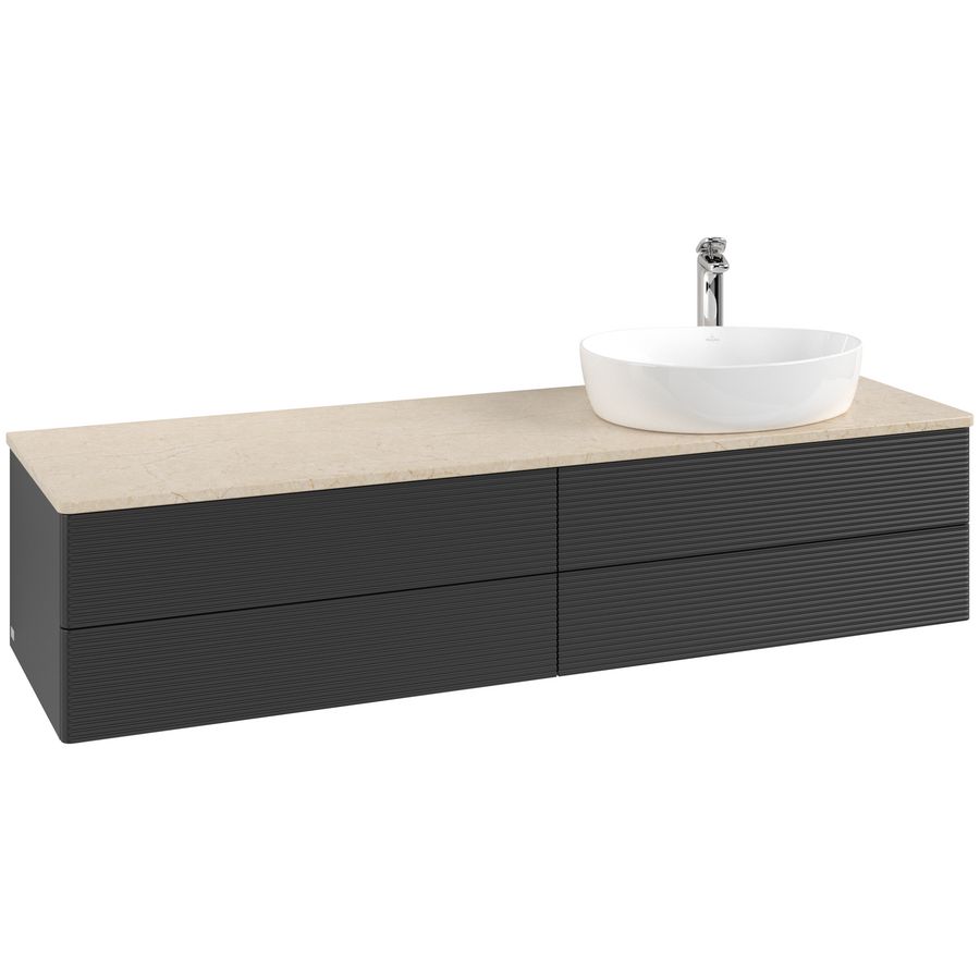 Wastafelonderkast Antao 1600x360x500mm Black Matt Lacquer L27153PD