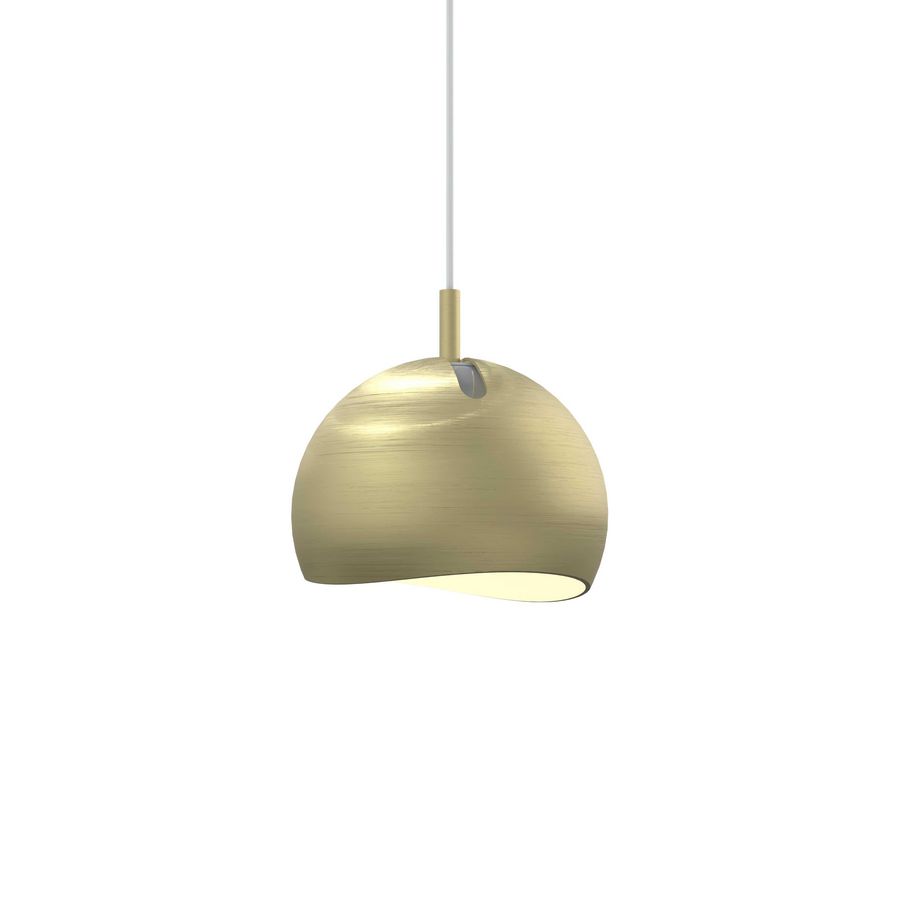 Hanglamp bol Ø12, kantelbaar IP44 snoer 150cm 2700K en dimbaar 12cm geborsteld mat goud