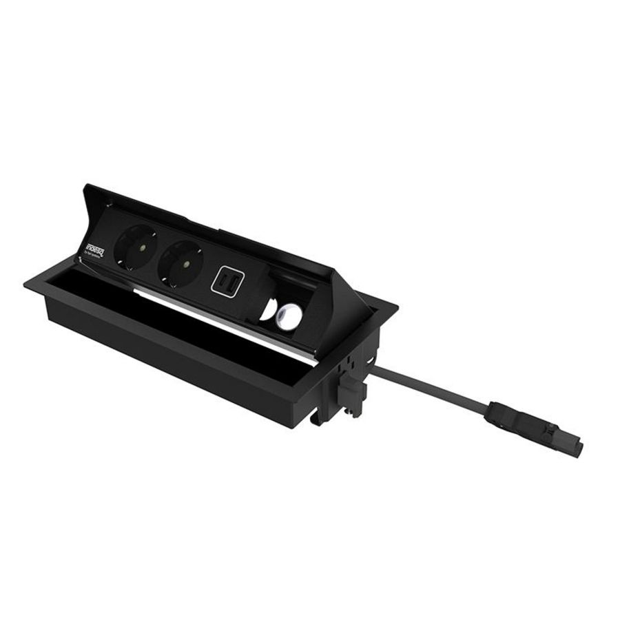 Bureau-inbouwunit Joule zw. 2xWCD USB lader A-C 1xM45