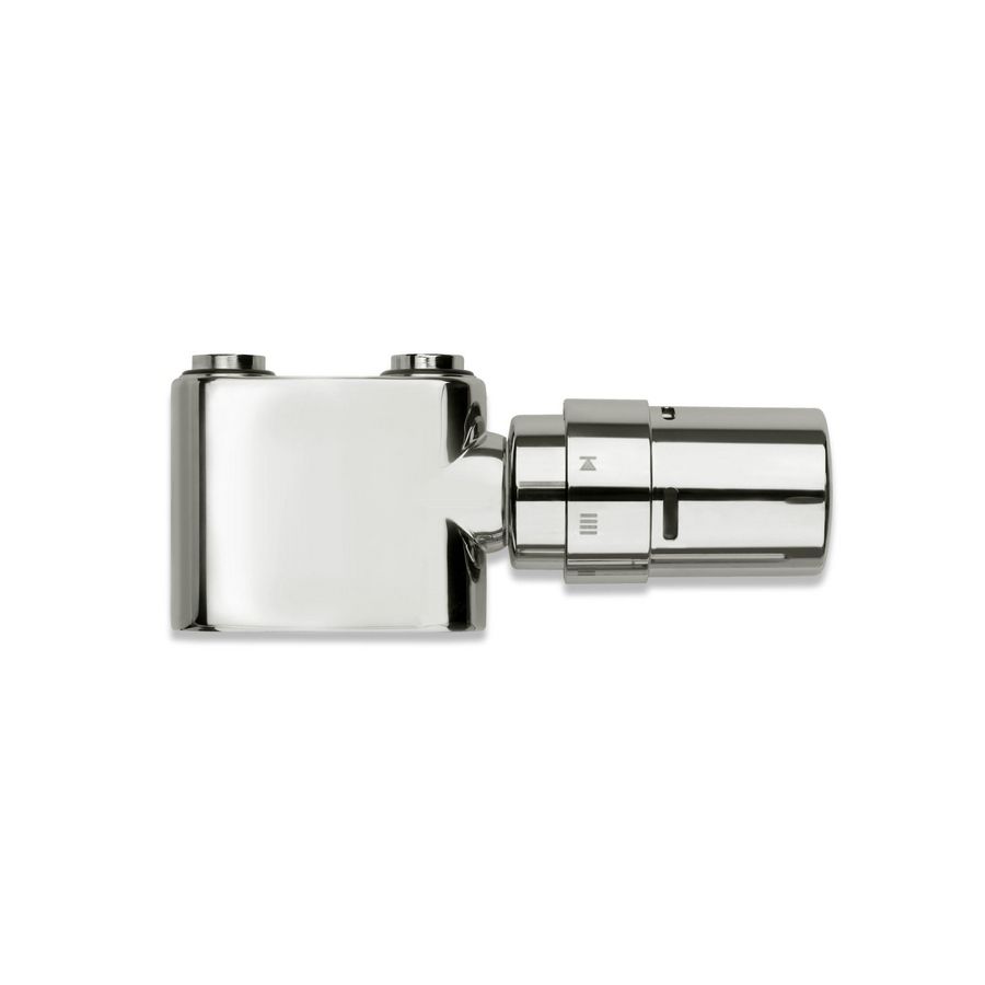 Design-ventielset recht 1/2"x1/2" MM chroom incl. thermostaatkop excl. knelsets