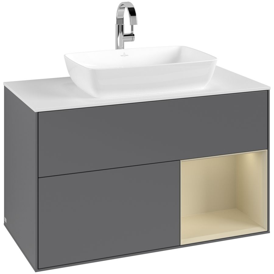 Wastafelonderkast Finion 1000x603x501mm Antr. Matt Lacquer G781HJGK