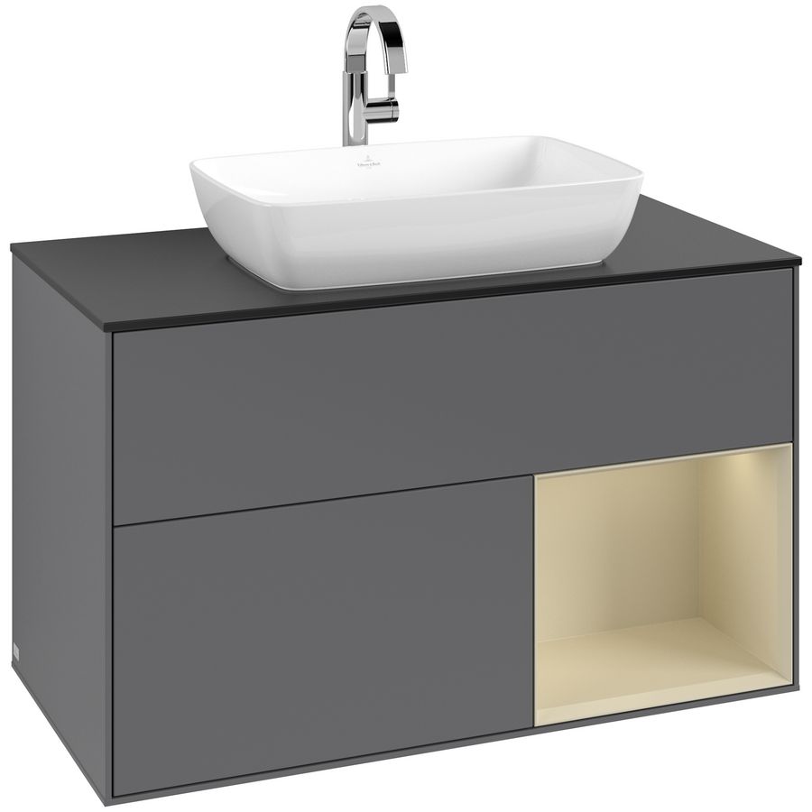 Wastafelonderkast Finion 1000x603x501mm Antr. Matt Lacquer G782HJGK