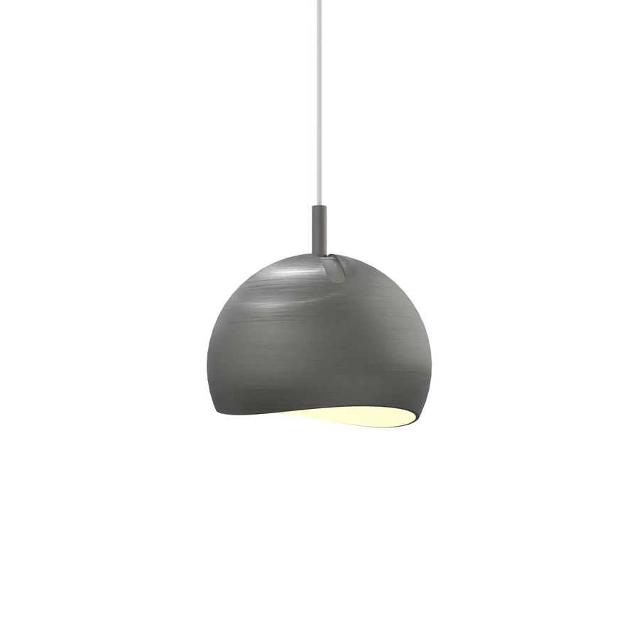 Hanglamp bol Ø12, kantelbaar IP44 snoer 150cm 2700K en dimbaar 12cm geborsteld metal black