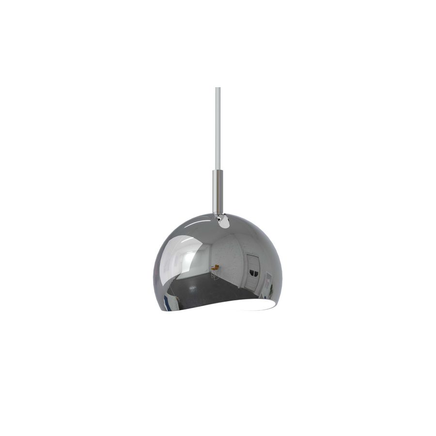 Hanglamp bol Ø12, kantelbaar IP44 snoer 150cm 2700K en dimbaar 12cm chroom