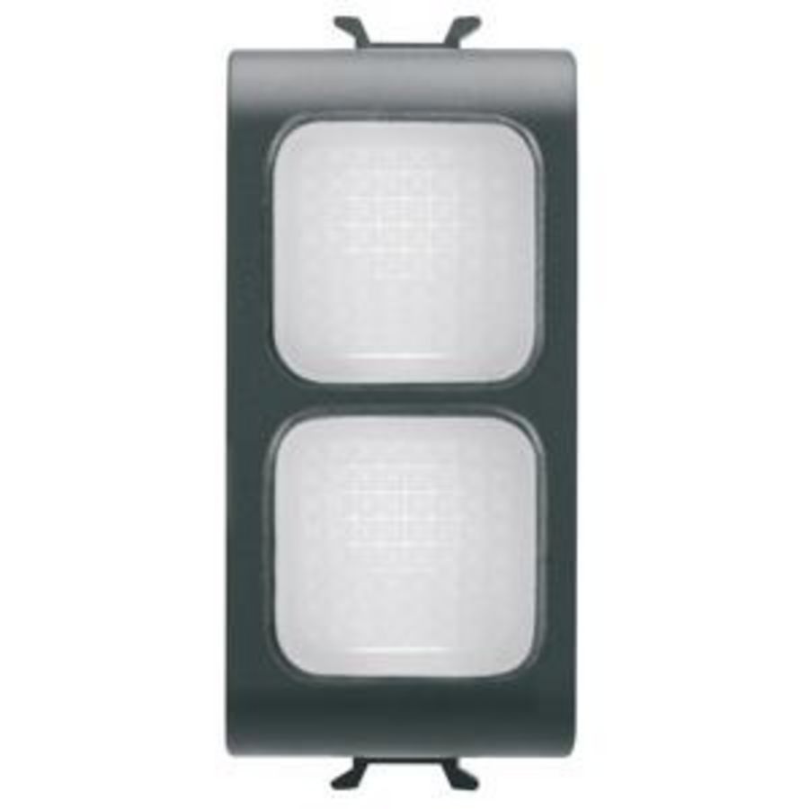 DUBBELE INDICATIELAMP-OPAAL-1 MODULE-SATIJN ZWART-CH