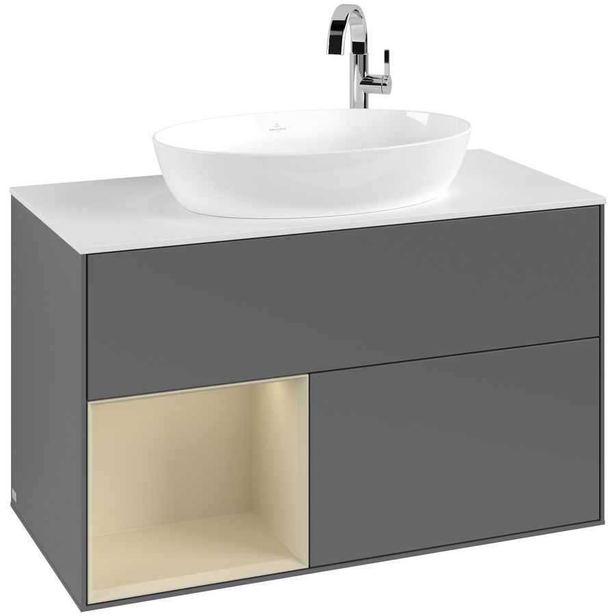 Wastafelonderkast Finion 1000x603x501mm Antr. Matt Lacquer G891HJGK