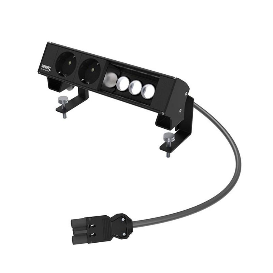 Bureau-opbouwunit Ampere zwart 2x WCD + 2x M45 leeg