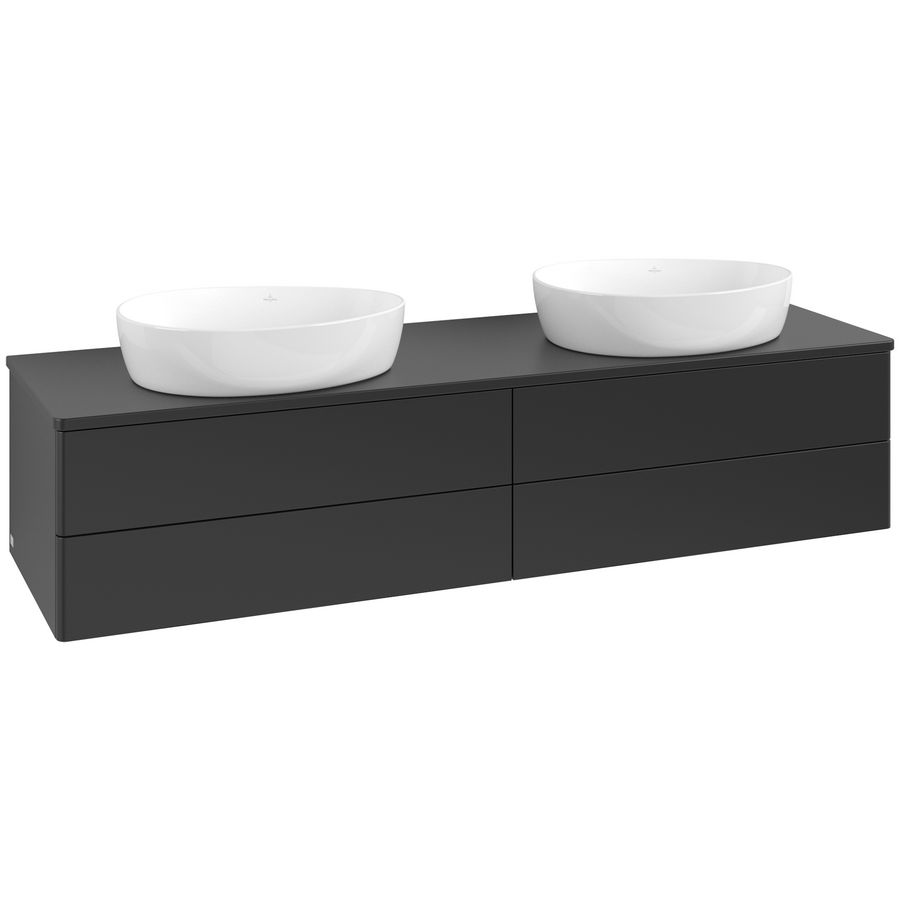 Wastafelonderkast Antao 1600x360x500mm Black Matt Lacquer L28050PD