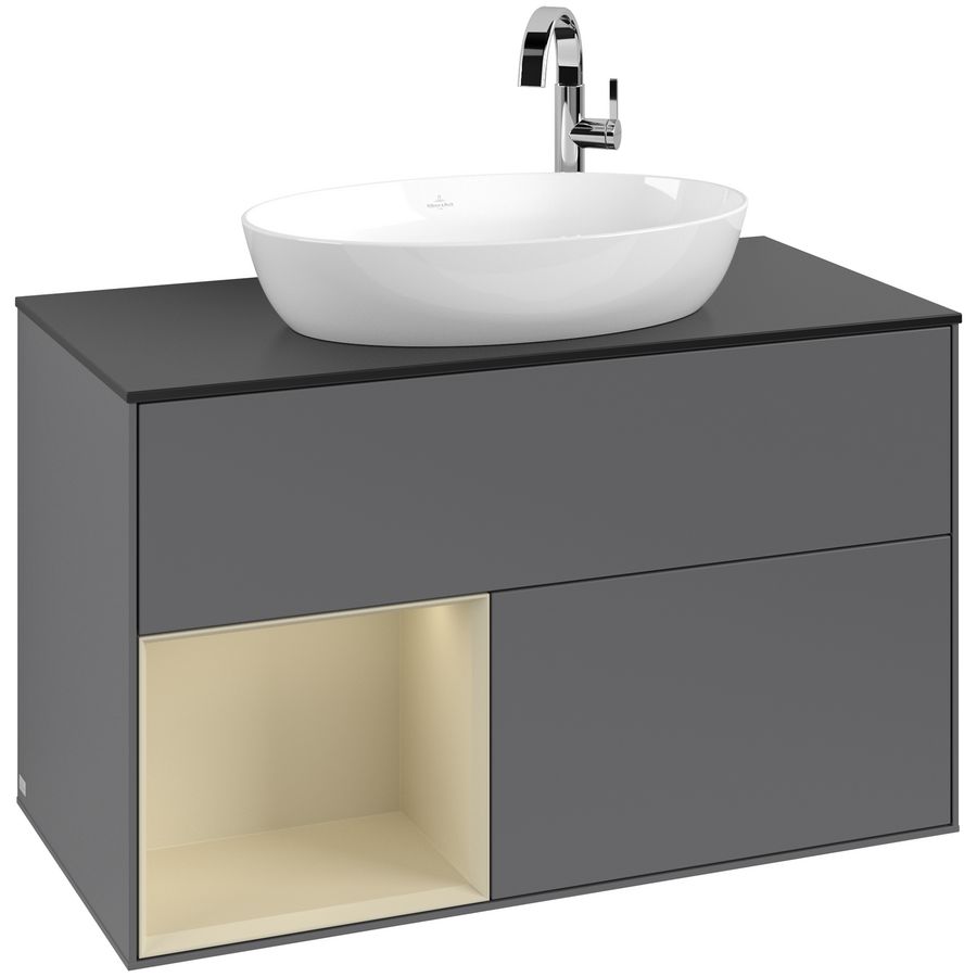 Wastafelonderkast Finion 1000x603x501mm Antr. Matt Lacquer G892HJGK
