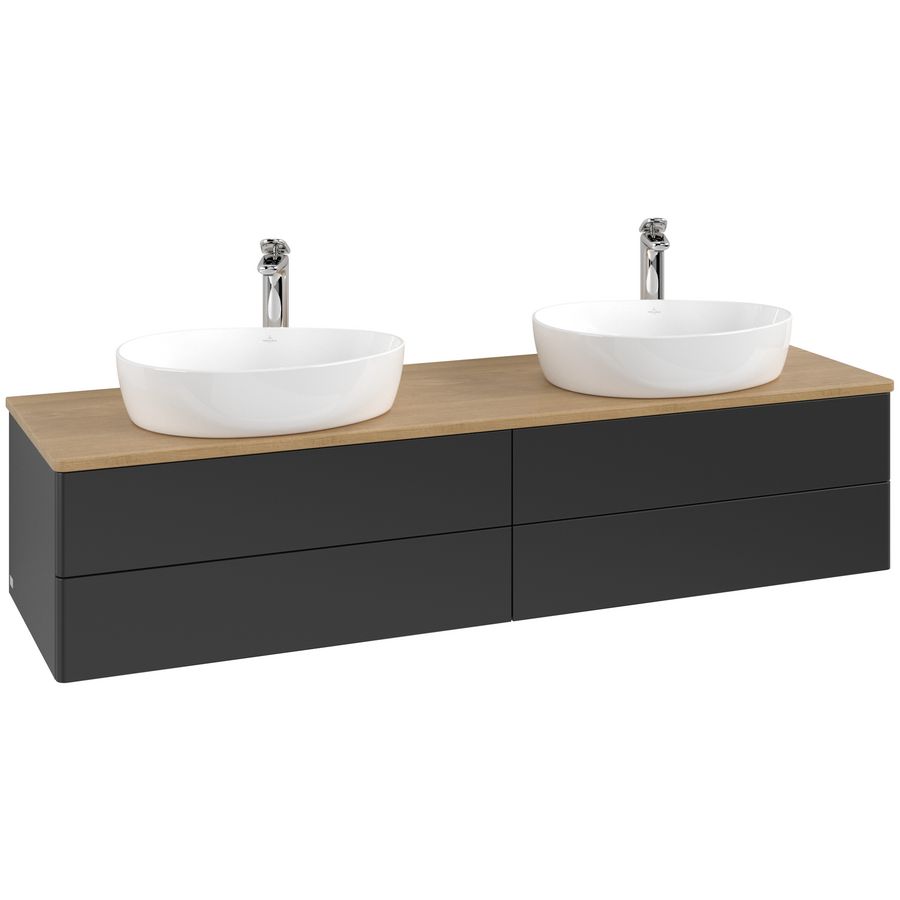 Wastafelonderkast Antao 1600x360x500mm Black Matt Lacquer L28051PD