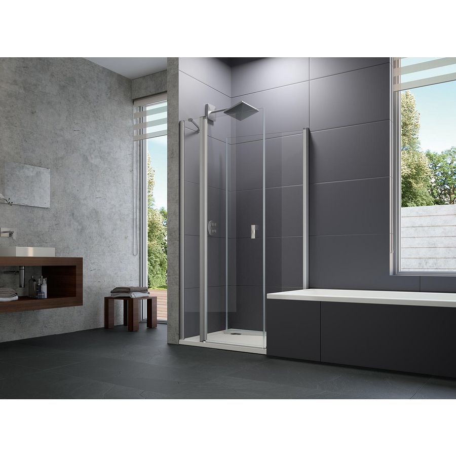 Zijwand Design P 4-H 855-870x2000mm zilvermat helder