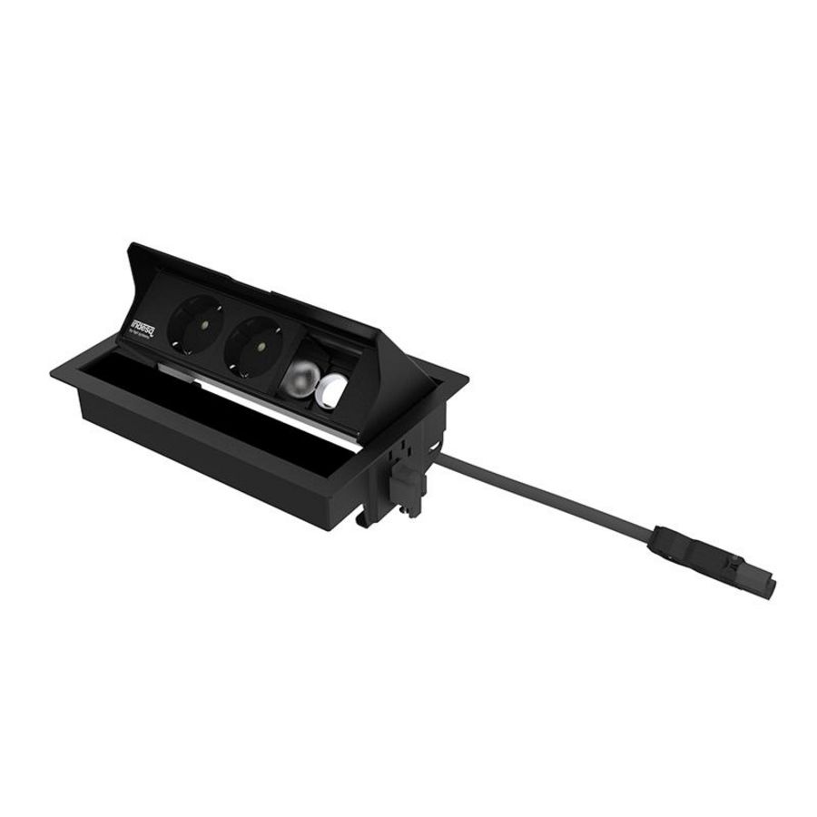 Bureau-inbouwunit Joule zwart 2x WCD + 1x M45 leeg