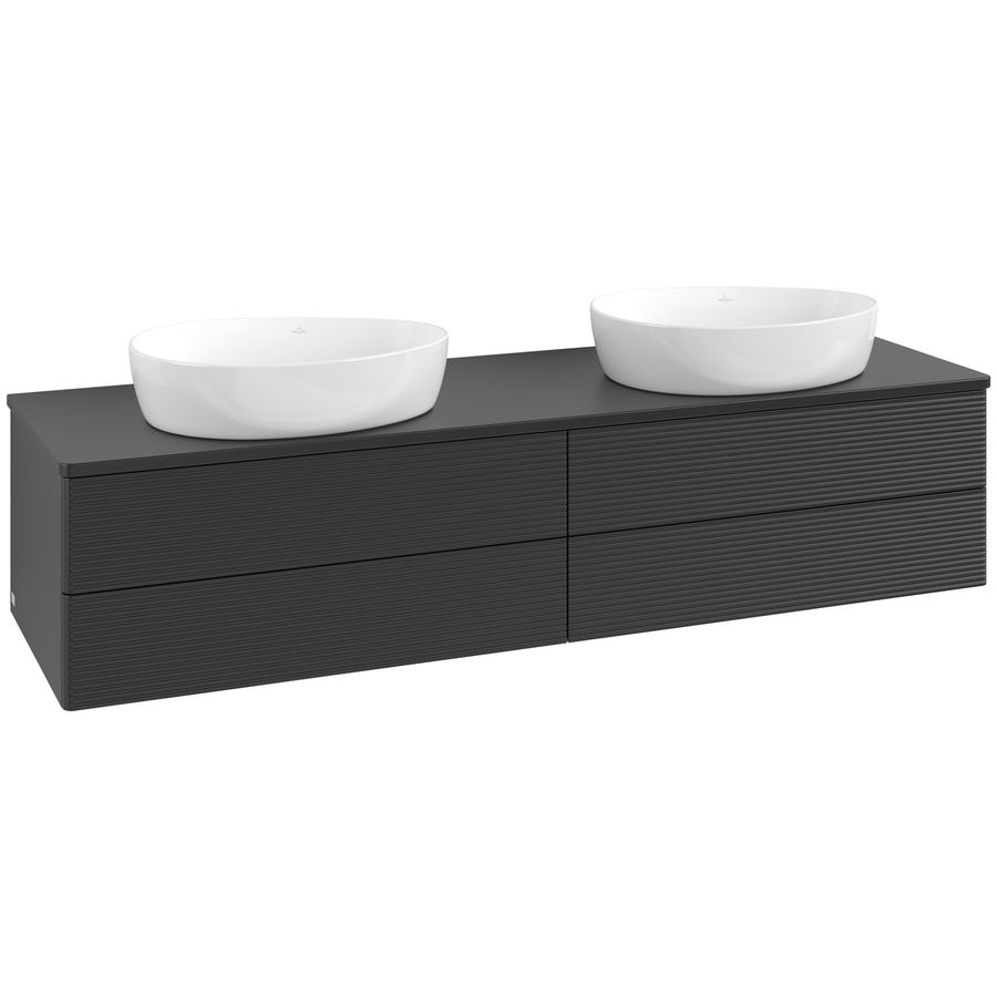 Wastafelonderkast Antao 1600x360x500mm Black Matt Lacquer L28150PD