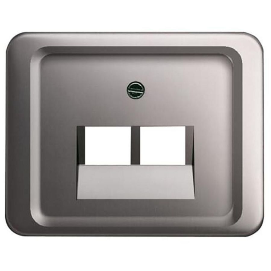 Centraalplaat voor datadoos 2 x RJ45 a-platin (1803-02-20)