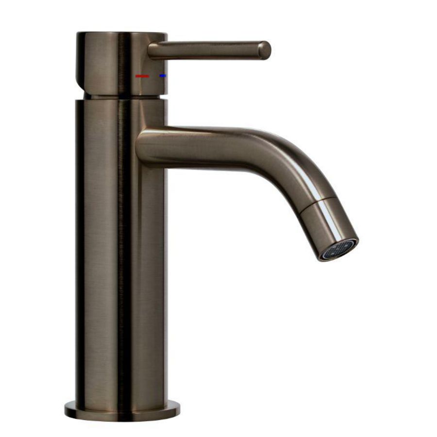 Wastafelmengkraan LIGHT 1-h sprong 122mm geborsteld zwart nikkel