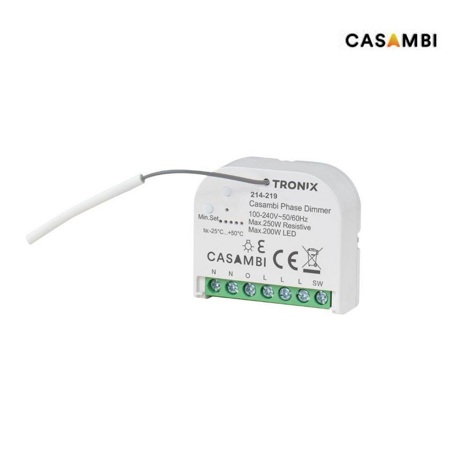 Casambi dimmer 230V 200W inbouw 230V push dimmer